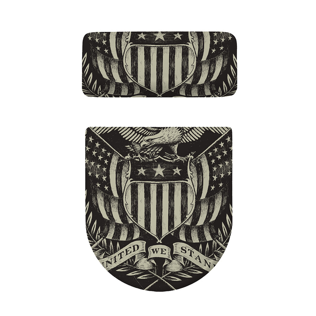 United We Stand American Flag Print Toilet Lid And Tank Cover Set