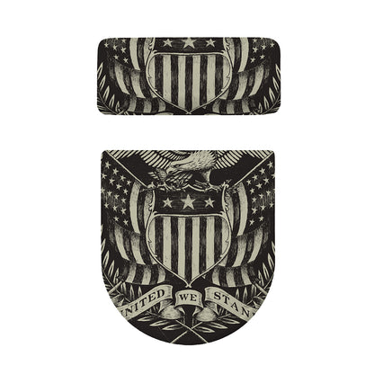 United We Stand American Flag Print Toilet Lid And Tank Cover Set