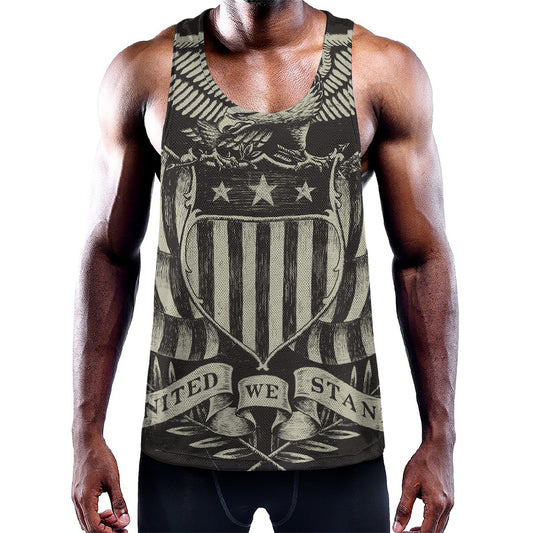 United We Stand American Flag Print Training Tank Top