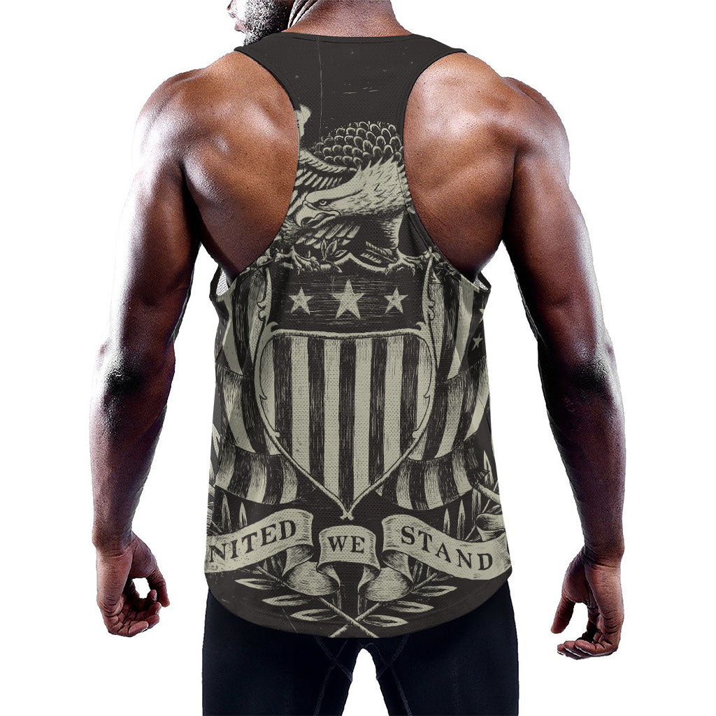 United We Stand American Flag Print Training Tank Top