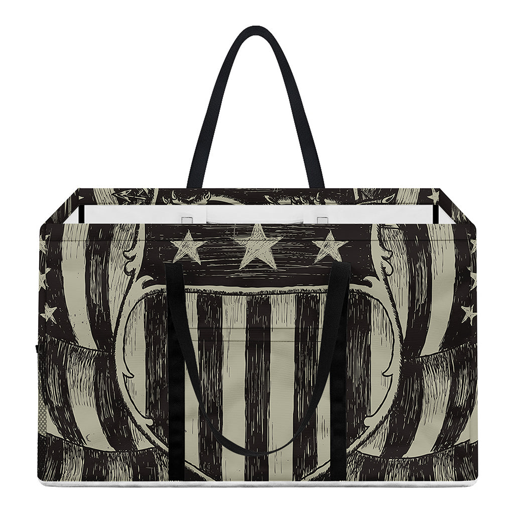 United We Stand American Flag Print Utility Tote Bag