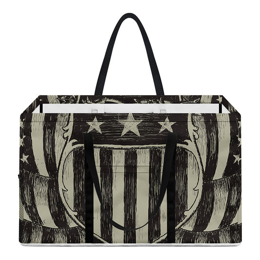 United We Stand American Flag Print Utility Tote Bag