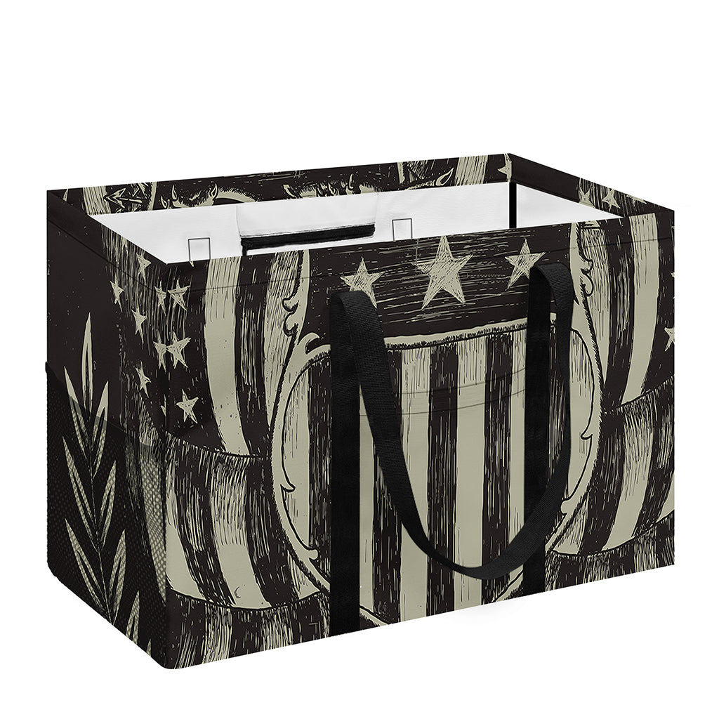 United We Stand American Flag Print Utility Tote Bag