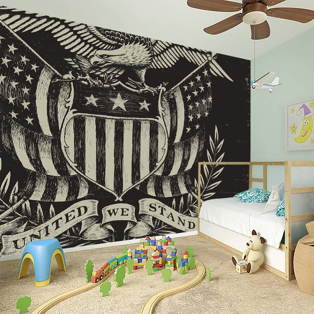 United We Stand American Flag Print Wall Sticker
