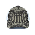 United We Stand American Flag Print White Mesh Trucker Hat