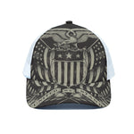United We Stand American Flag Print White Mesh Trucker Cap