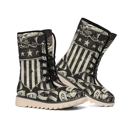 United We Stand American Flag Print Winter Boots