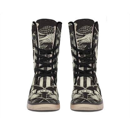 United We Stand American Flag Print Winter Boots