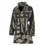 United We Stand American Flag Print Women's Bathrobe