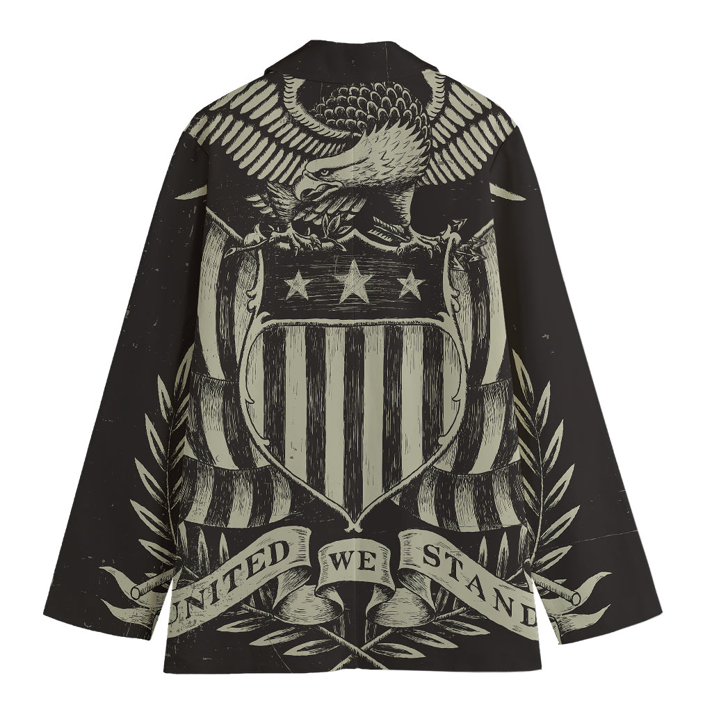 United We Stand American Flag Print Women's Blazer
