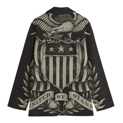 United We Stand American Flag Print Women's Blazer