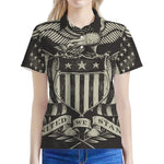 United We Stand American Flag Print Women's Polo Shirt