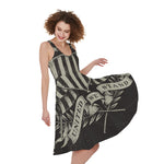 United We Stand American Flag Print Women's Sleeveless Dress