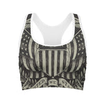 United We Stand American Flag Print Women's Sports Bra
