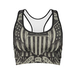United We Stand American Flag Print Women's Sports Bra