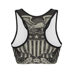 United We Stand American Flag Print Women's Sports Bra