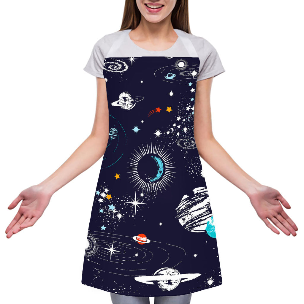 Universe Galaxy Outer Space Print Adjustable Apron