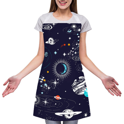 Universe Galaxy Outer Space Print Adjustable Apron