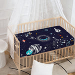 Universe Galaxy Outer Space Print Baby Crib Sheet