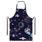 Universe Galaxy Outer Space Print Bib Apron With Pocket