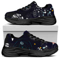 Universe Galaxy Outer Space Print Black Chunky Shoes