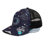 Universe Galaxy Outer Space Print Black Mesh Trucker Cap