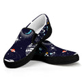Universe Galaxy Outer Space Print Black Slip On Sneakers