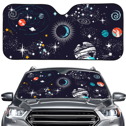 Universe Galaxy Outer Space Print Car Windshield Sun Shade