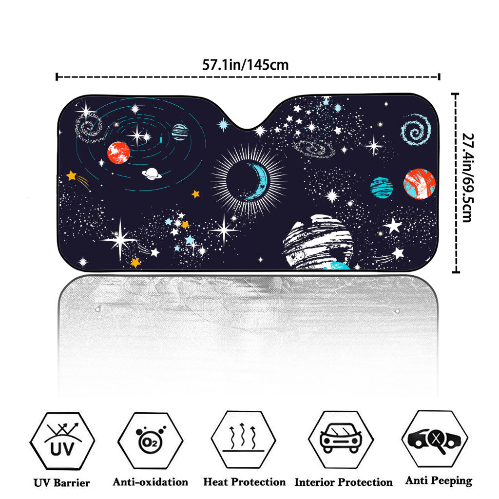 Universe Galaxy Outer Space Print Car Windshield Sun Shade