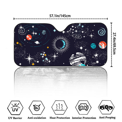 Universe Galaxy Outer Space Print Car Windshield Sun Shade