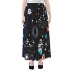 Universe Galaxy Outer Space Print Chiffon Maxi Skirt