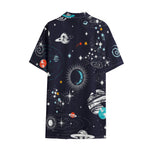Universe Galaxy Outer Space Print Cotton Hawaiian Shirt