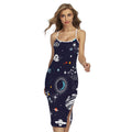 Universe Galaxy Outer Space Print Cross Back Cami Dress