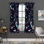 Universe Galaxy Outer Space Print Curtain