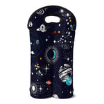 Universe Galaxy Outer Space Print Double Neoprene Wine Tote