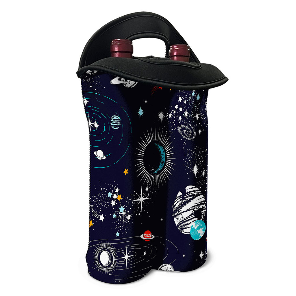 Universe Galaxy Outer Space Print Double Neoprene Wine Tote