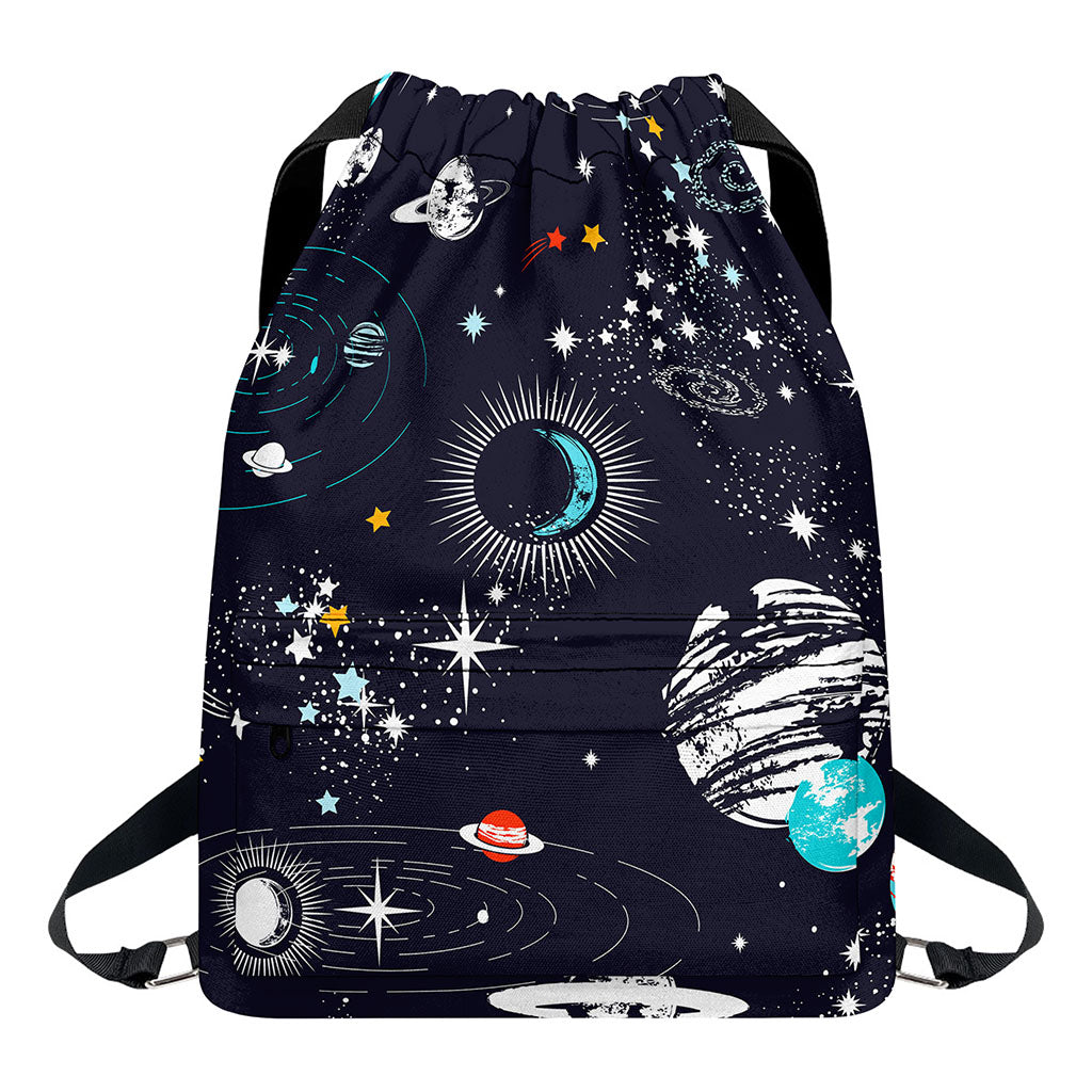 Universe Galaxy Outer Space Print Drawstring Backpack