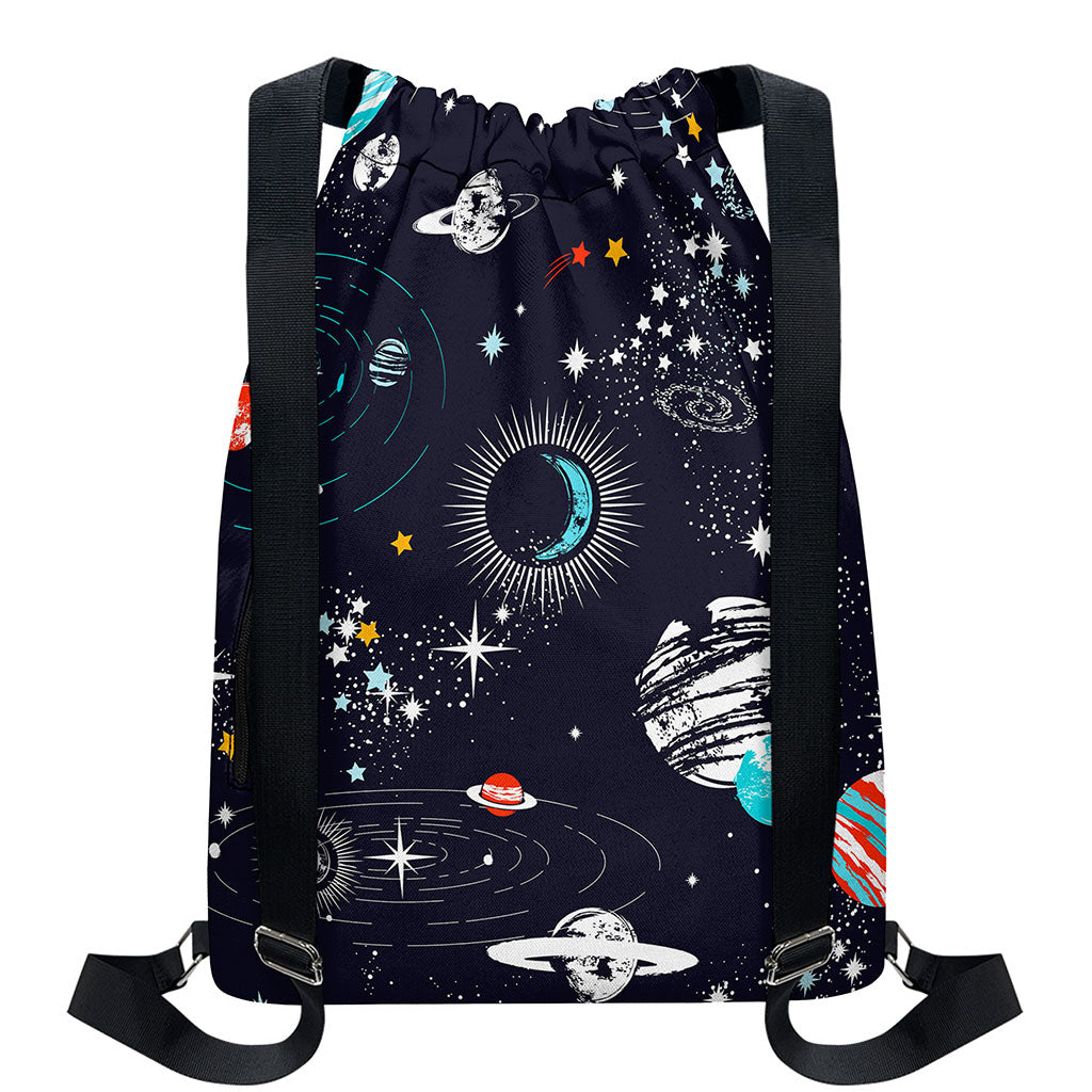 Universe Galaxy Outer Space Print Drawstring Backpack