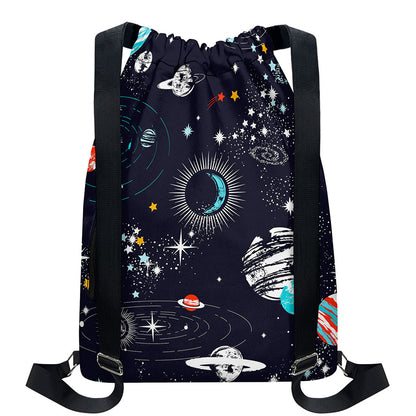 Universe Galaxy Outer Space Print Drawstring Backpack