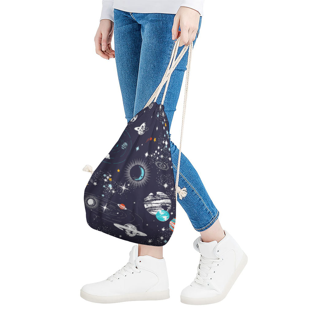 Universe Galaxy Outer Space Print Drawstring Bag