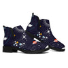 Universe Galaxy Outer Space Print Flat Ankle Boots