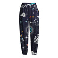 Universe Galaxy Outer Space Print Fleece Lined Knit Pants