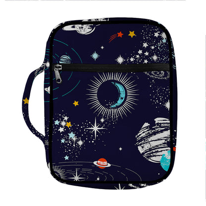 Universe Galaxy Outer Space Print Front Pocket Bible Bag