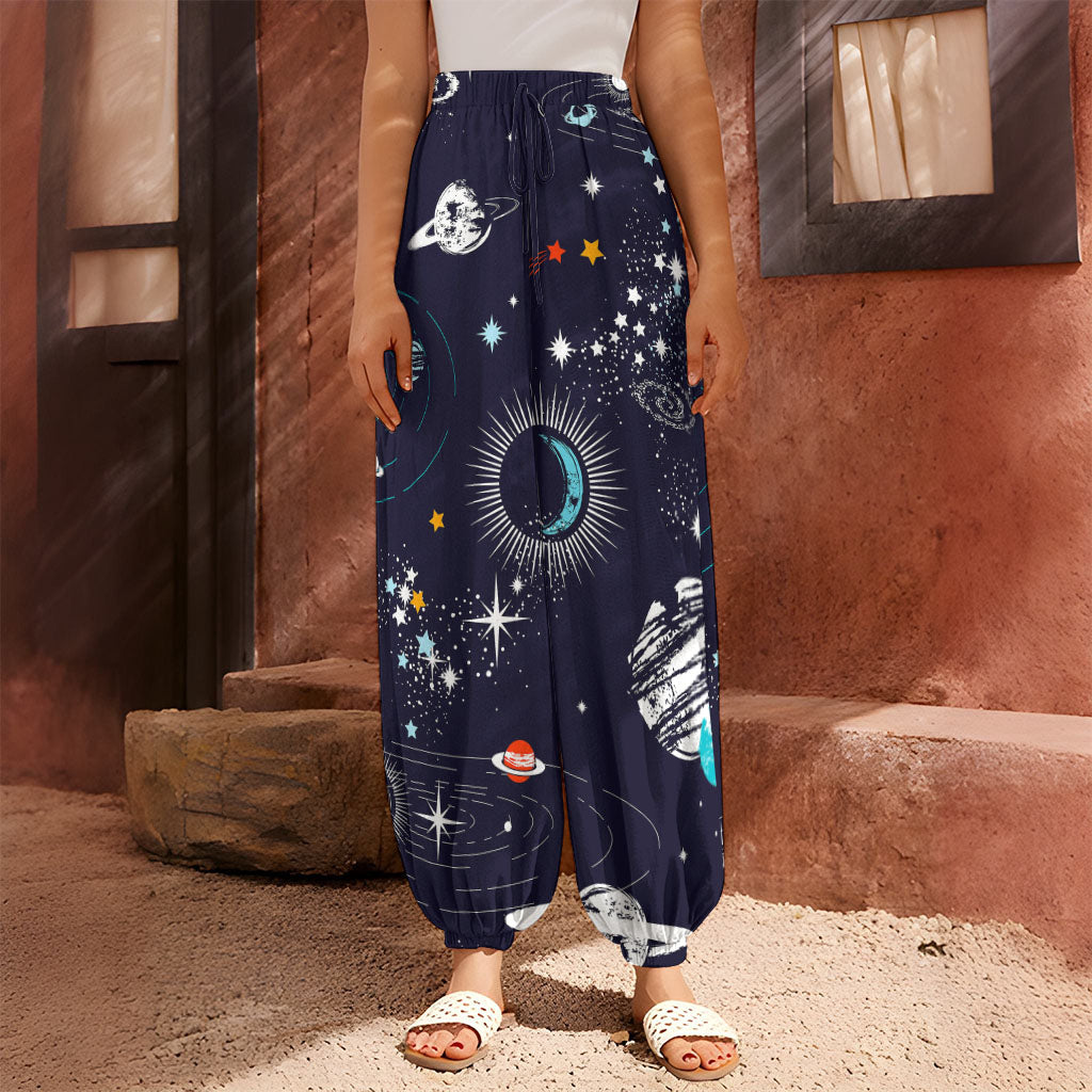 Universe Galaxy Outer Space Print Harem Pants