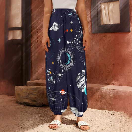 Universe Galaxy Outer Space Print Harem Pants