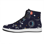 Universe Galaxy Outer Space Print High Top Leather Sneakers