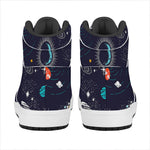 Universe Galaxy Outer Space Print High Top Leather Sneakers