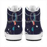 Universe Galaxy Outer Space Print High Top Leather Sneakers