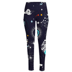 Universe Galaxy Outer Space Print High-Waisted Pocket Leggings