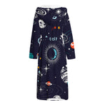 Universe Galaxy Outer Space Print Hooded Bathrobe